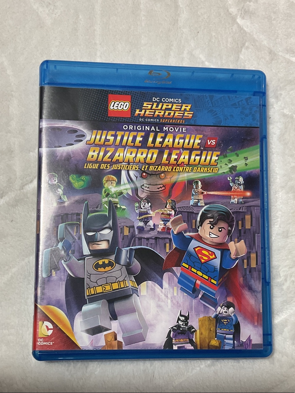Lego Superman & Batman Purple and Blue Animated Movie Cover